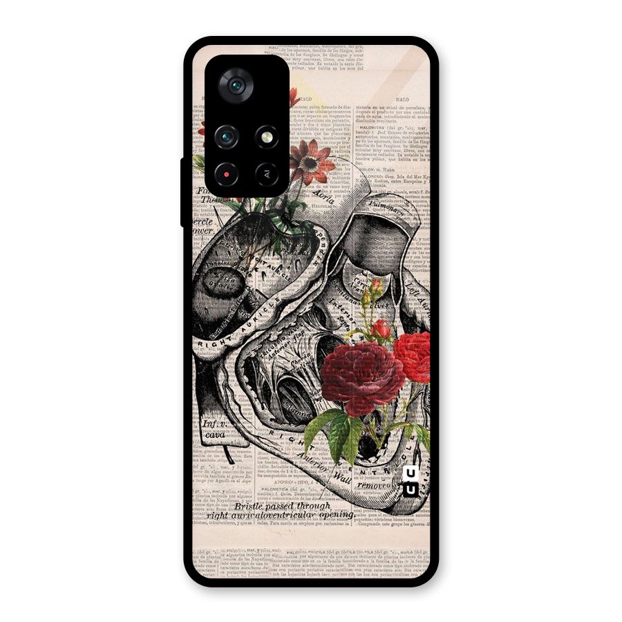 Heart Newspaper Glass Back Case for Poco M4 Pro 5G