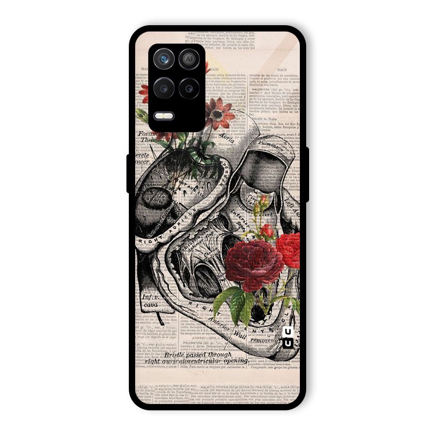 Heart Newspaper Glass Back Case for Realme 8 5G