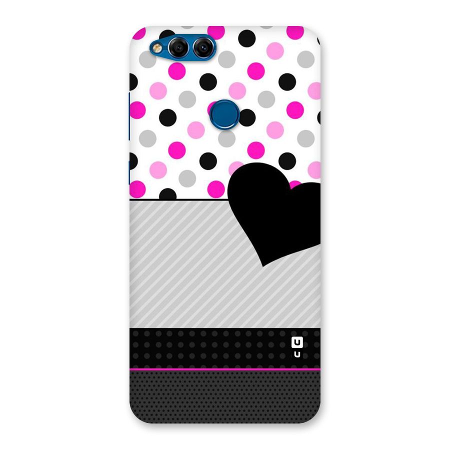 Heart Polka Stripes Back Case for Honor 7X