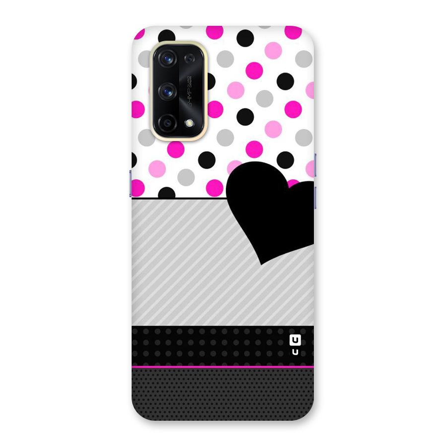 Heart Polka Stripes Glass Back Case for Realme X7 Pro