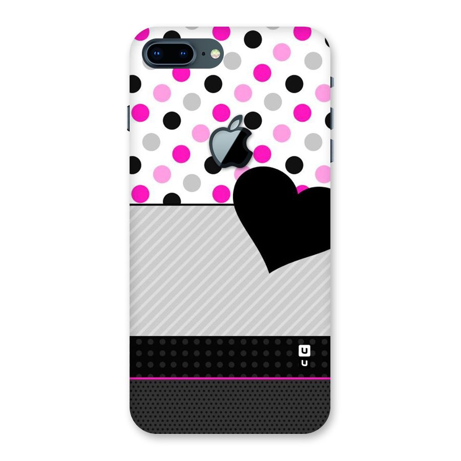 Heart Polka Stripes Back Case for iPhone 7 Plus Apple Cut