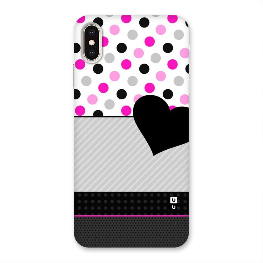 Heart Polka Stripes Back Case for iPhone XS Max