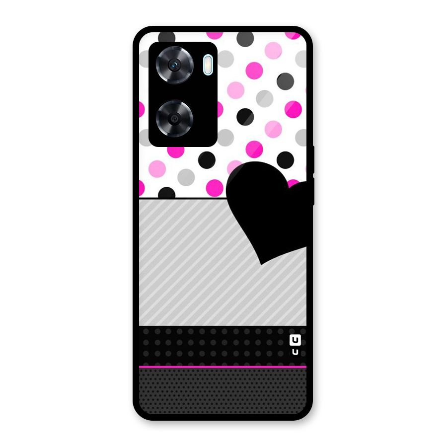 Heart Polka Stripes Glass Back Case for Oppo A77