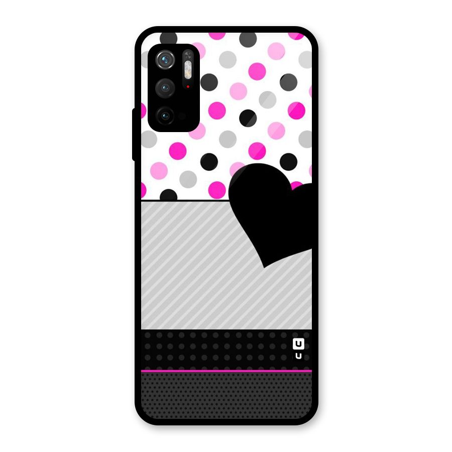 Heart Polka Stripes Glass Back Case for Poco M3 Pro 5G