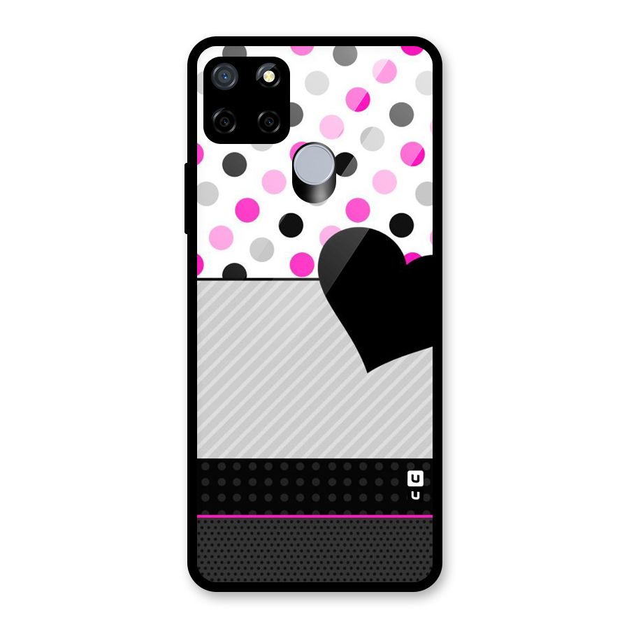 Heart Polka Stripes Glass Back Case for Realme Narzo 20