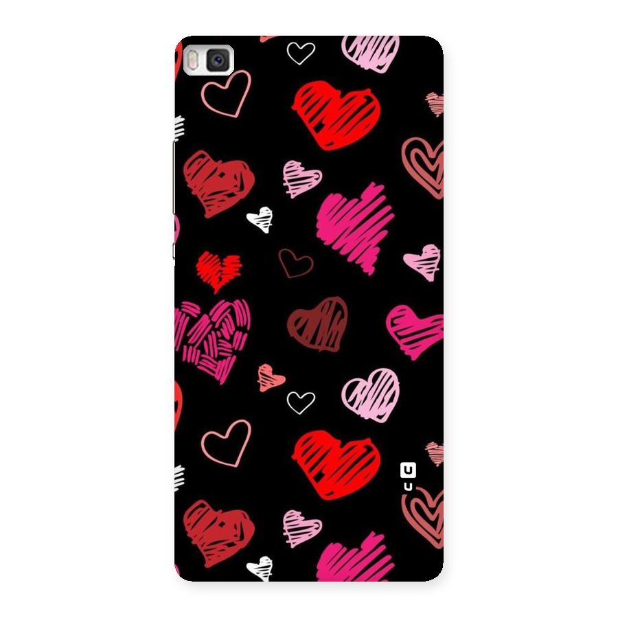 Hearts Art Pattern Back Case for Huawei P8