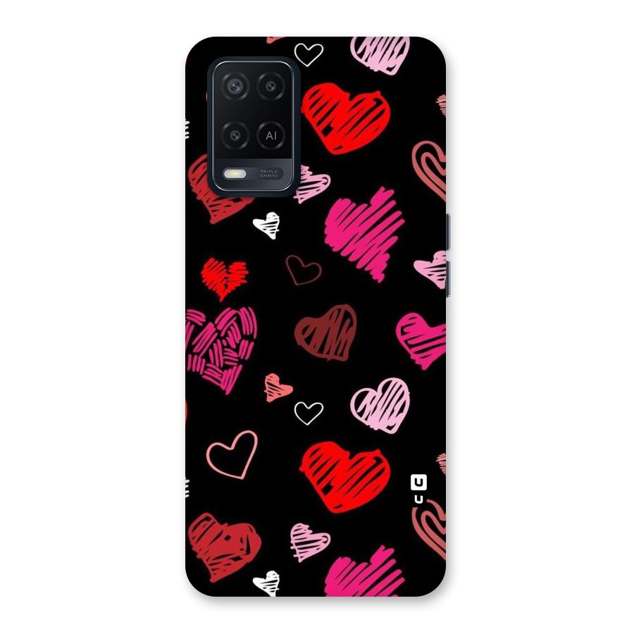 Hearts Art Pattern Back Case for Oppo A54