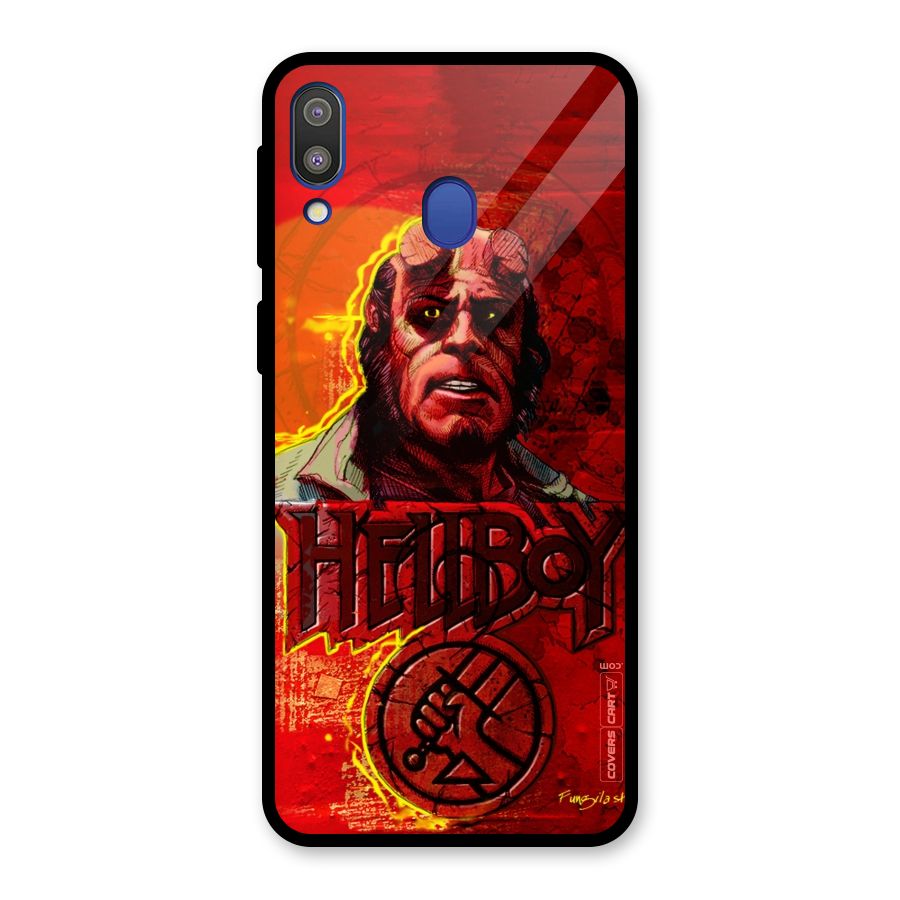 Hellboy Artwork Glass Back Case for Galaxy M20