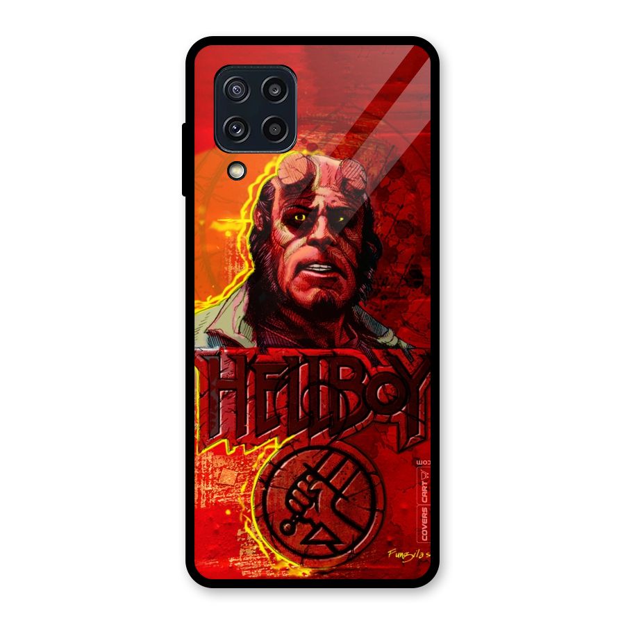 Hellboy Artwork Glass Back Case for Galaxy M32