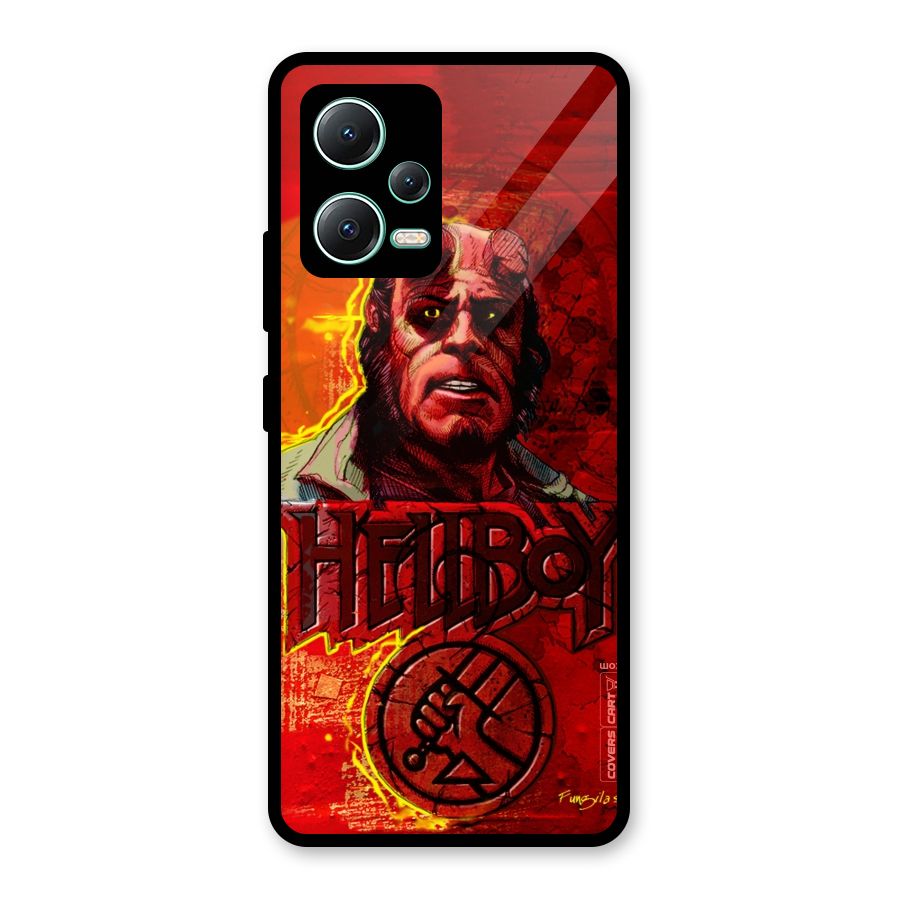 Hellboy Artwork Glass Back Case for Redmi Note 12 5G
