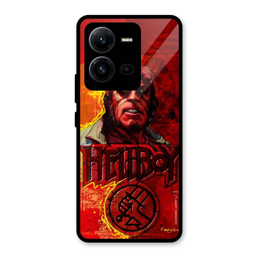Hellboy Artwork Glass Back Case for Vivo V25