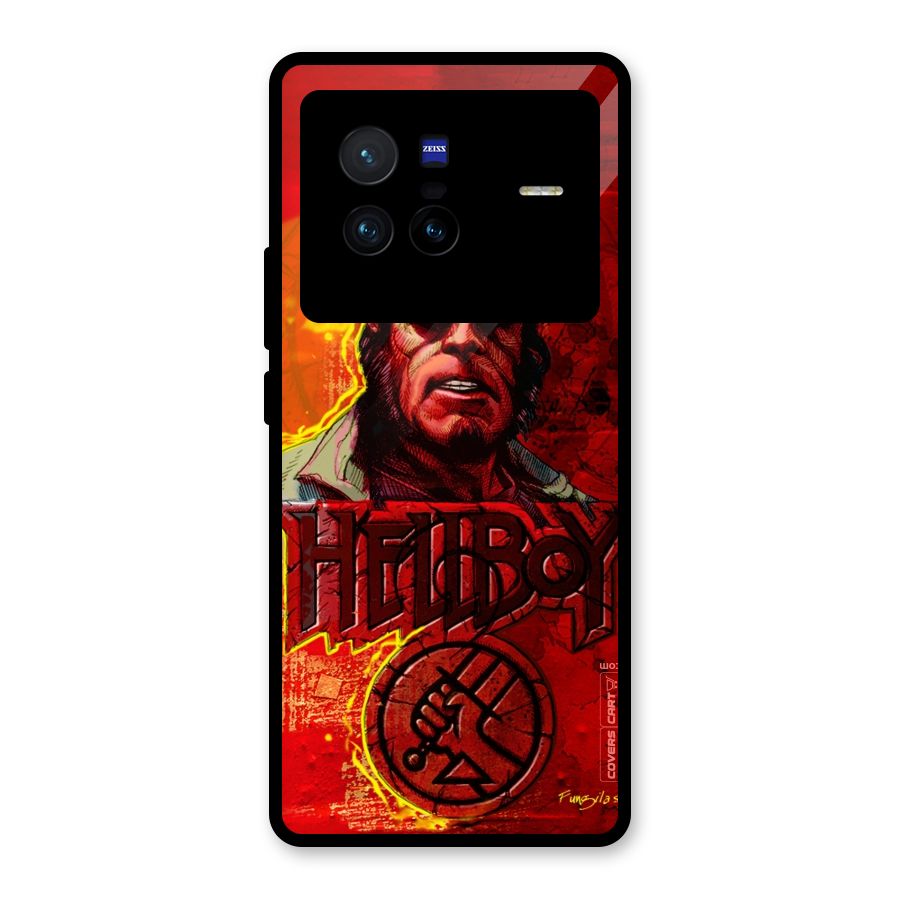 Hellboy Artwork Glass Back Case for Vivo X80