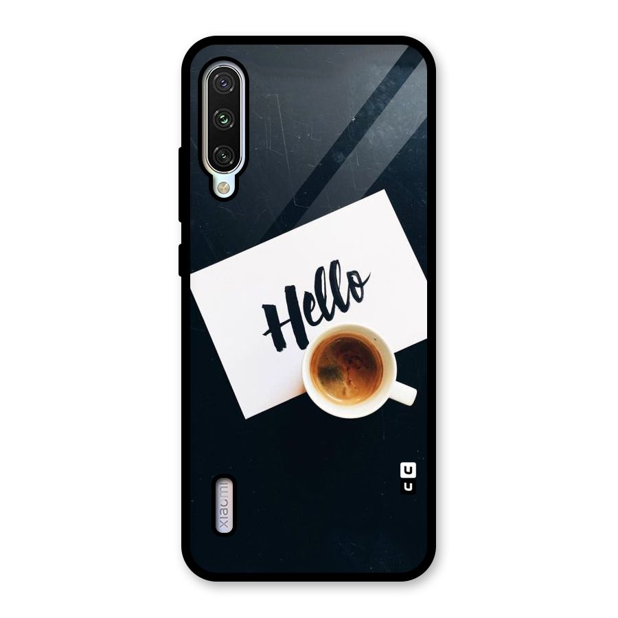 Hello Coffee Glass Back Case for Mi A3