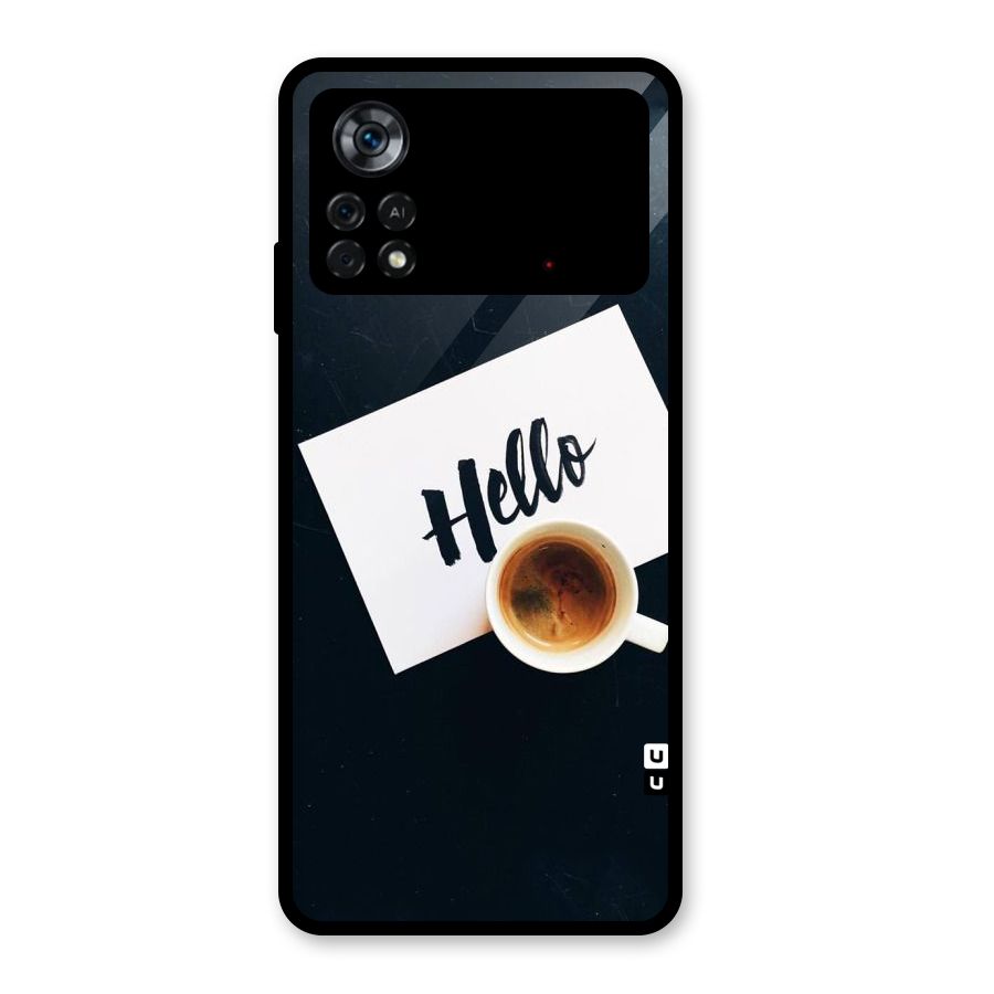 Hello Coffee Glass Back Case for Poco X4 Pro 5G