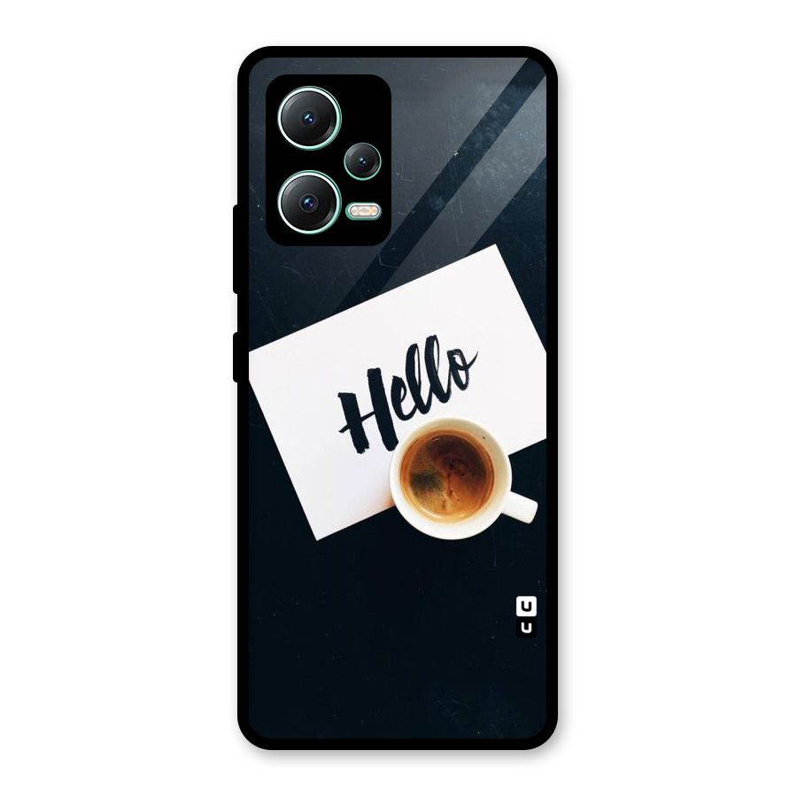 Hello Coffee Glass Back Case for Redmi Note 12 5G