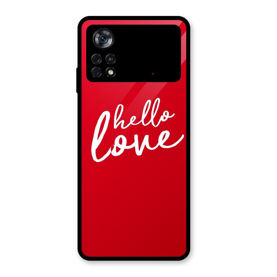Hello Love Glass Back Case for Poco X4 Pro 5G