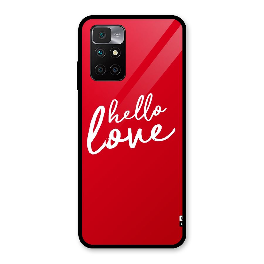 Hello Love Glass Back Case for Redmi 10 Prime