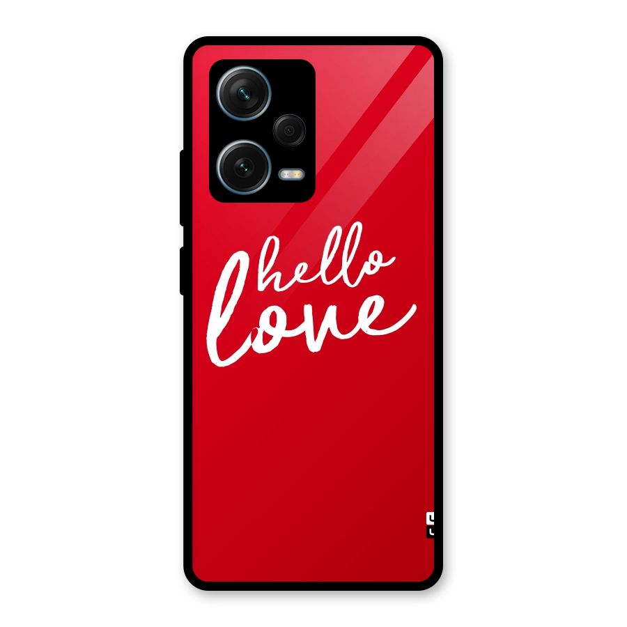 Hello Love Glass Back Case for Redmi Note 12 Pro Plus 5G
