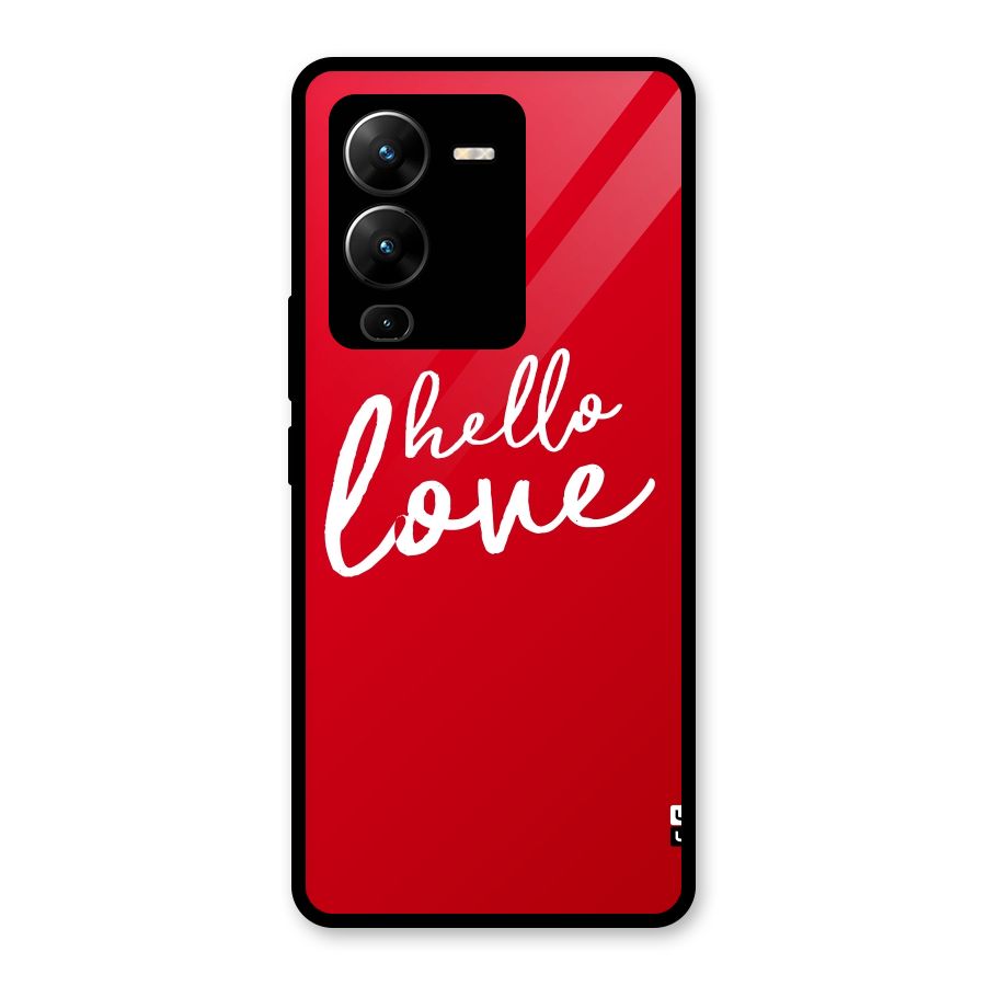 Hello Love Glass Back Case for Vivo V25 Pro
