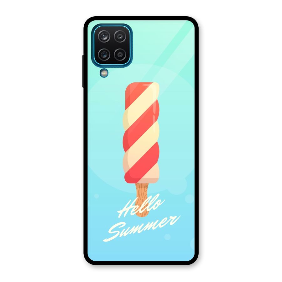 Hello Summer Glass Back Case for Galaxy A12