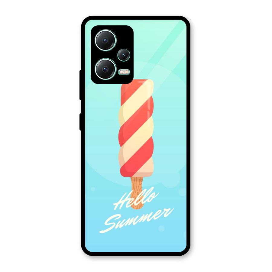 Hello Summer Glass Back Case for Redmi Note 12 5G