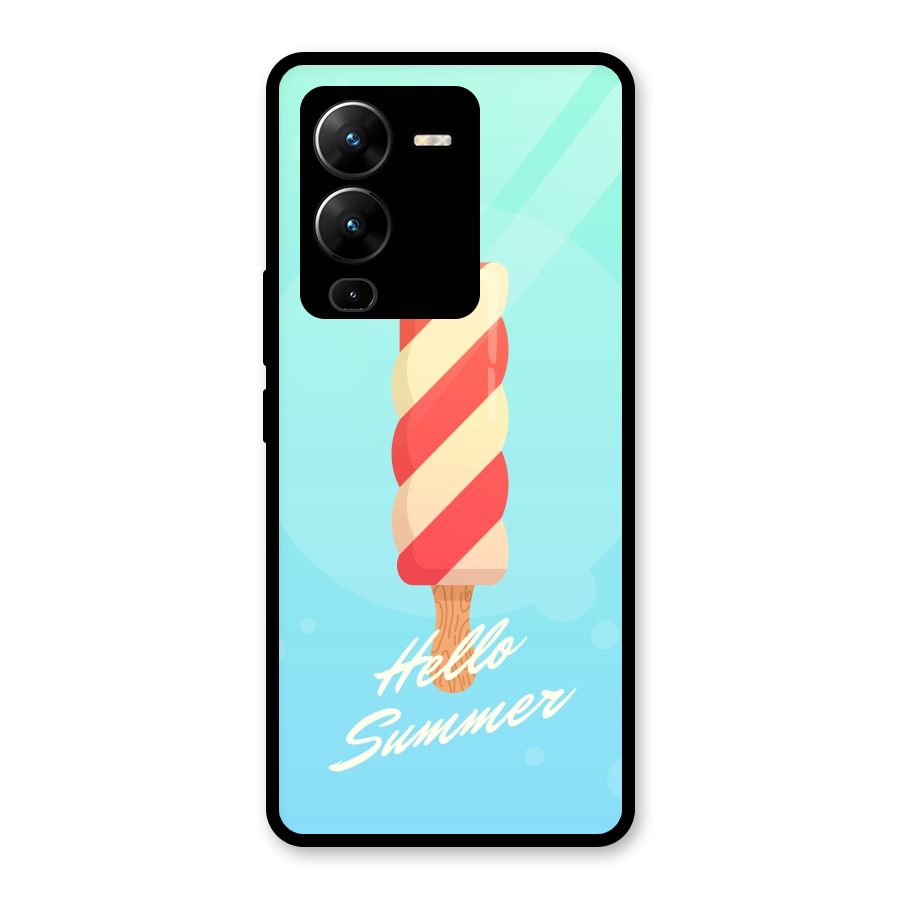 Hello Summer Glass Back Case for Vivo V25 Pro