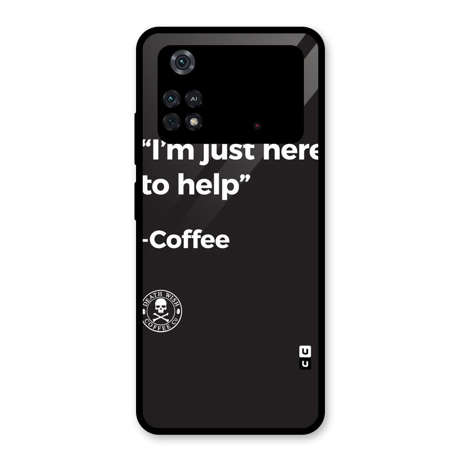 Here To Help Glass Back Case for Poco M4 Pro 4G