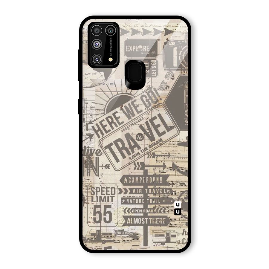 Here We Travel Glass Back Case for Galaxy F41