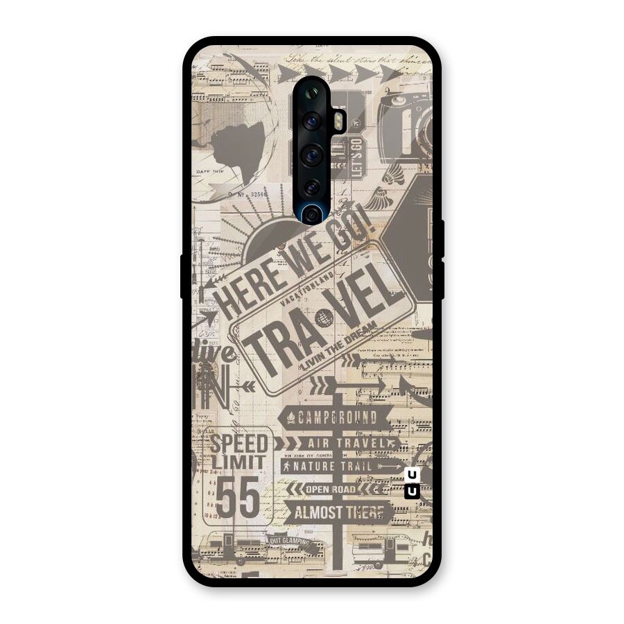 Here We Travel Glass Back Case for Oppo Reno2 F