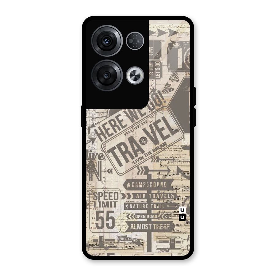 Here We Travel Glass Back Case for Oppo Reno8 Pro 5G