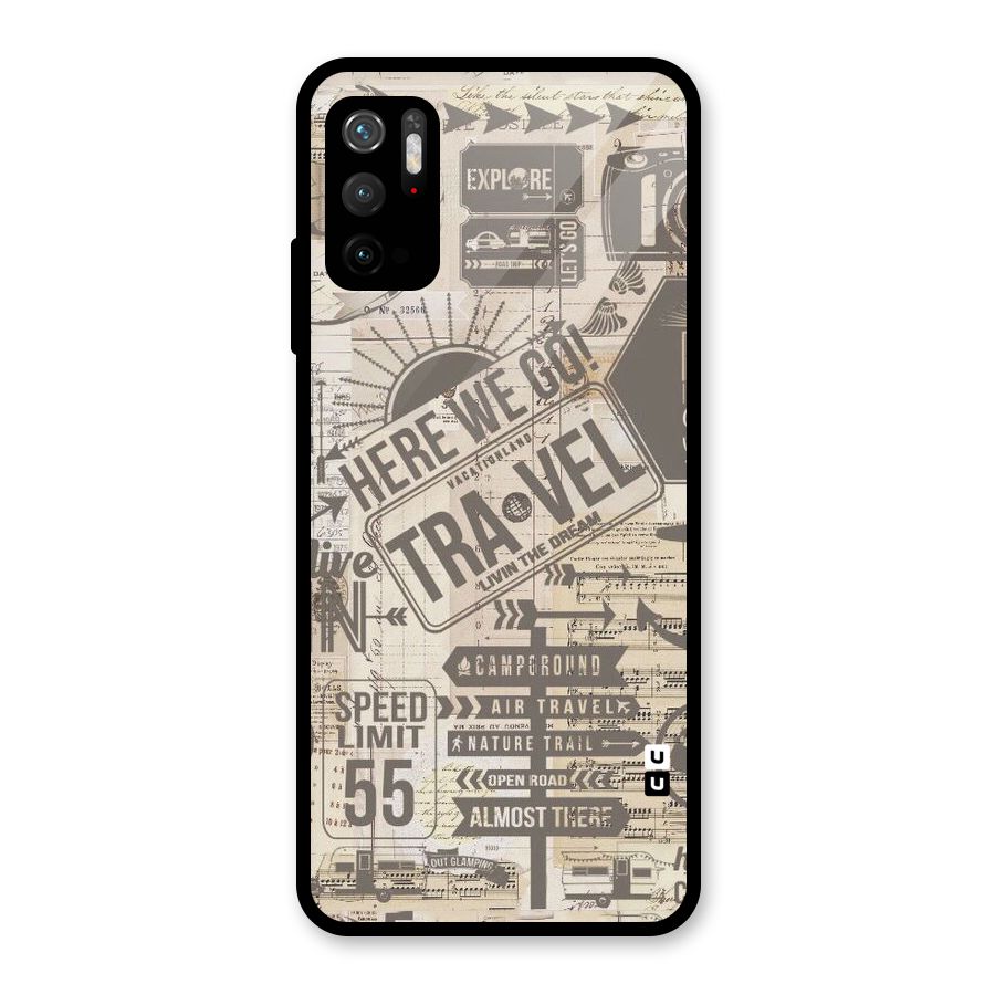 Here We Travel Glass Back Case for Poco M3 Pro 5G
