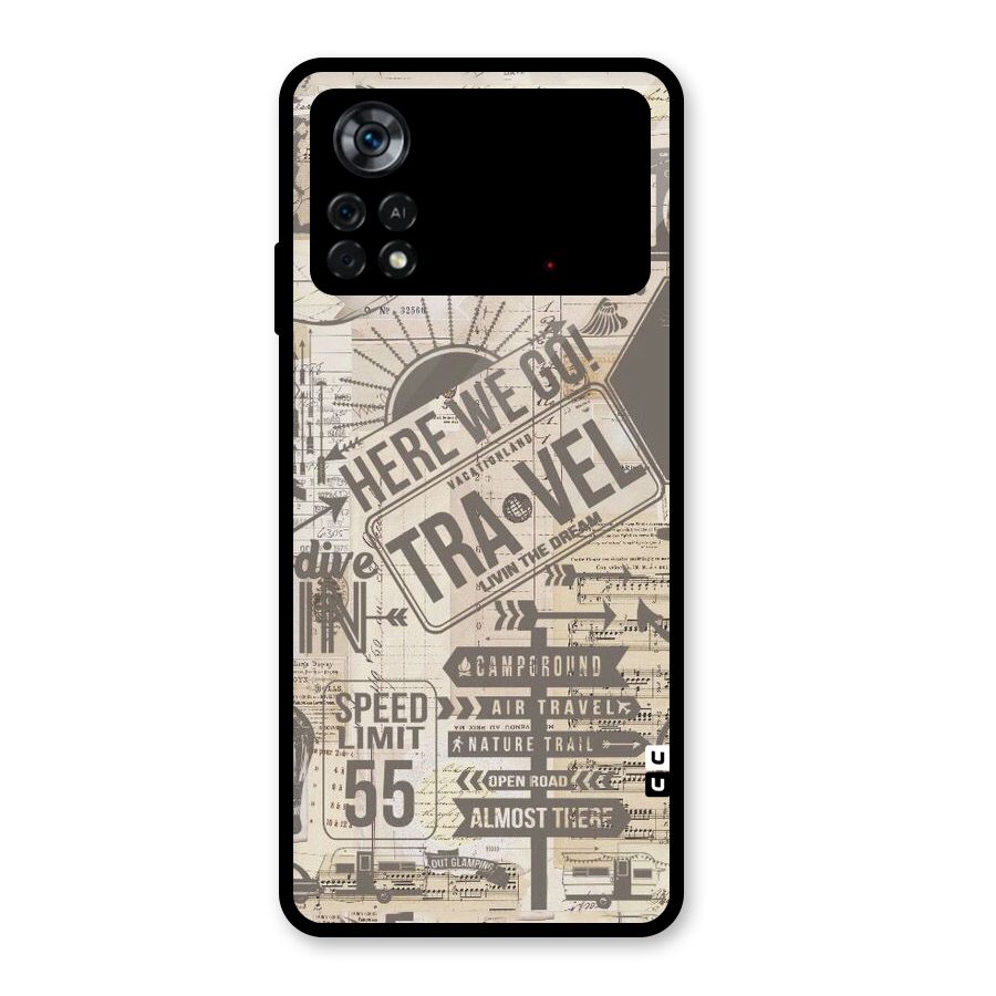 Here We Travel Glass Back Case for Poco X4 Pro 5G