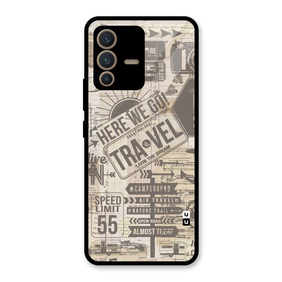Here We Travel Glass Back Case for Vivo V23 5G