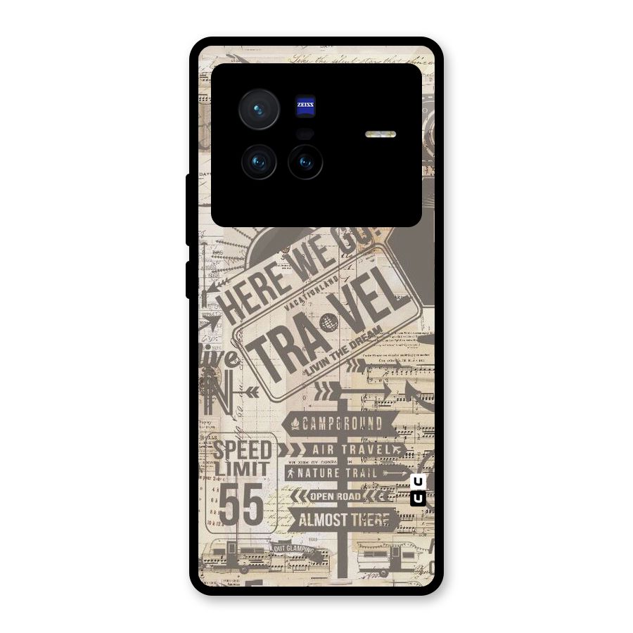 Here We Travel Glass Back Case for Vivo X80