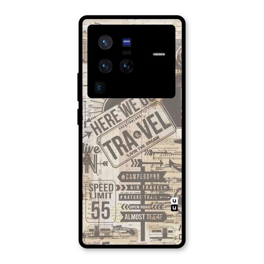 Here We Travel Glass Back Case for Vivo X80 Pro