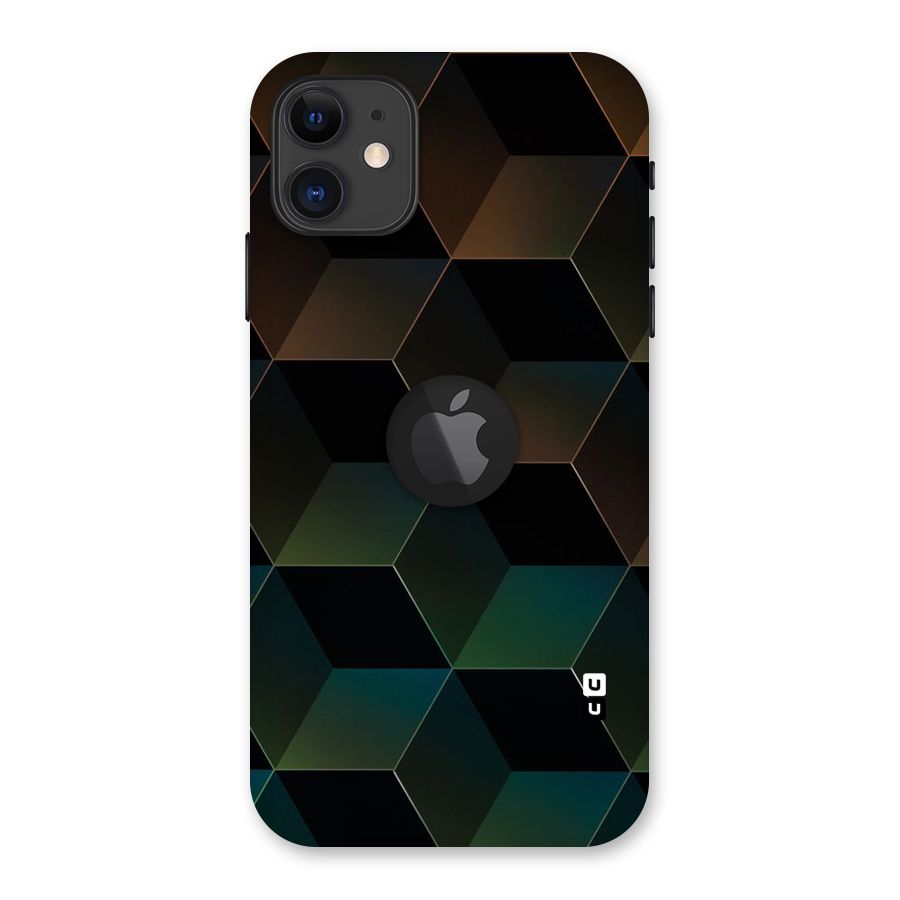 Hexagonal Design Back Case for iPhone 11 Logo Cut