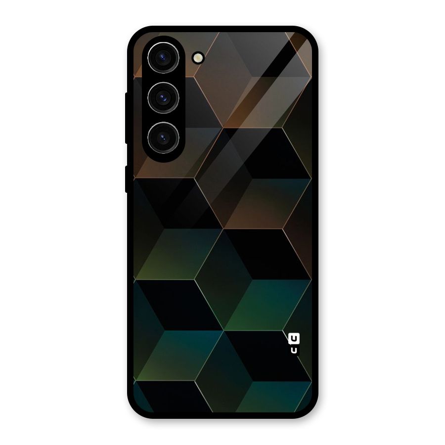 Hexagonal Design Glass Back Case for Galaxy S23 Plus