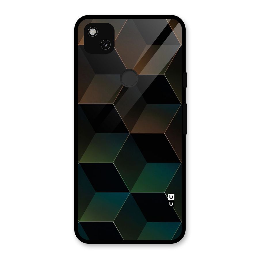 Hexagonal Design Glass Back Case for Google Pixel 4a