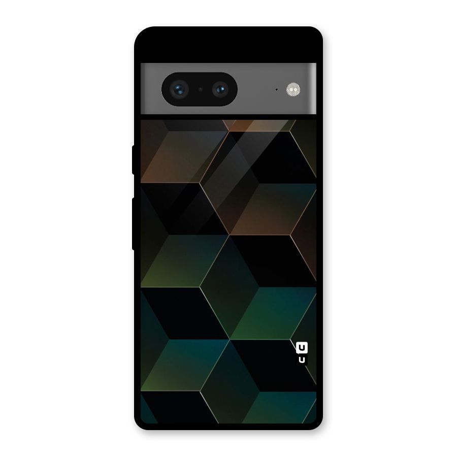 Hexagonal Design Glass Back Case for Google Pixel 7