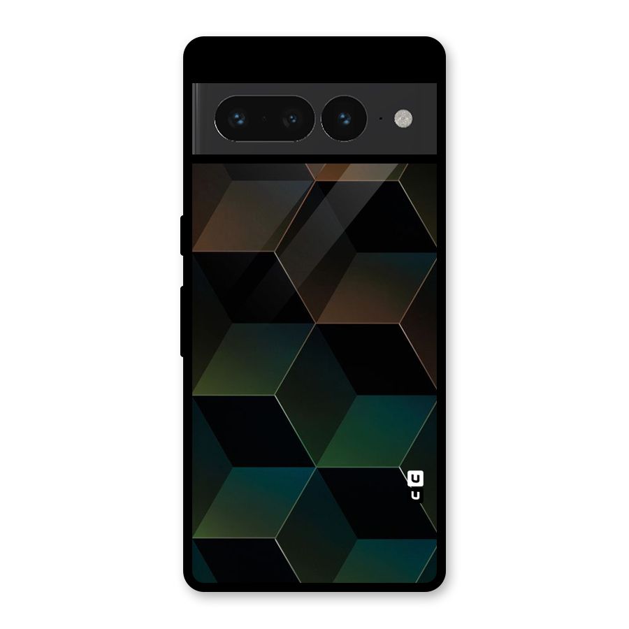 Hexagonal Design Glass Back Case for Google Pixel 7 Pro