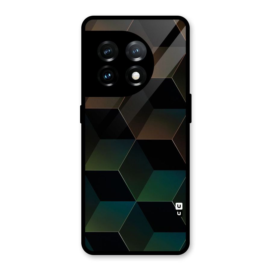 Hexagonal Design Glass Back Case for OnePlus 11