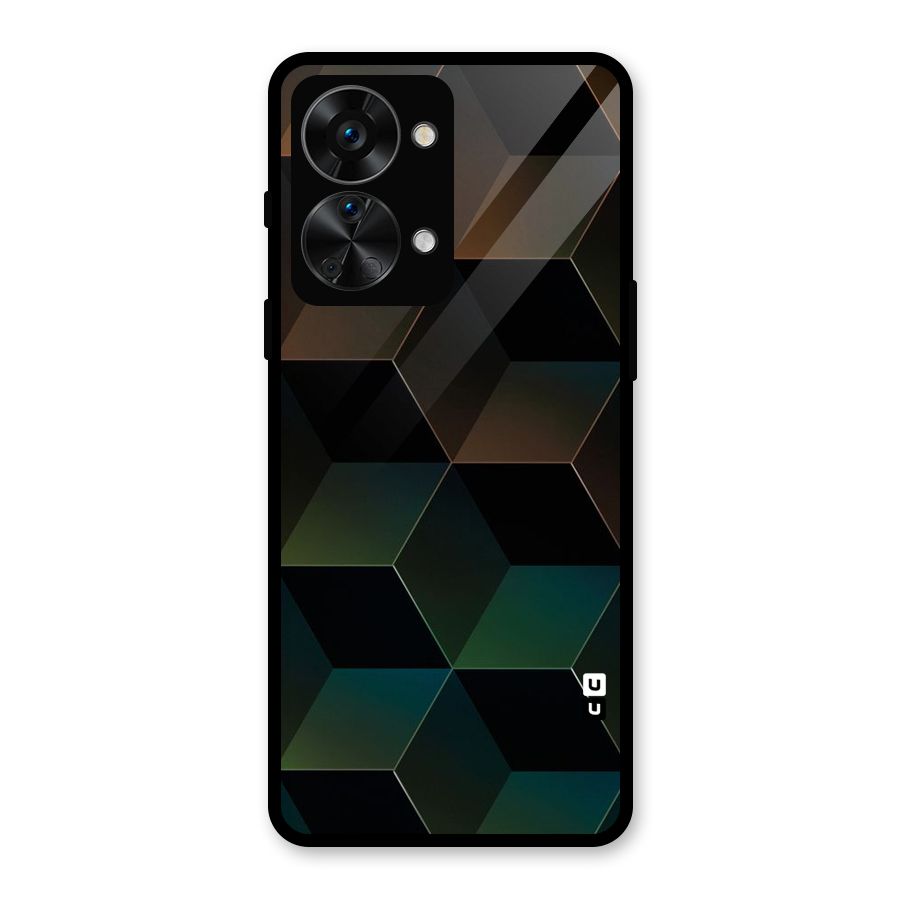 Hexagonal Design Glass Back Case for OnePlus Nord 2T