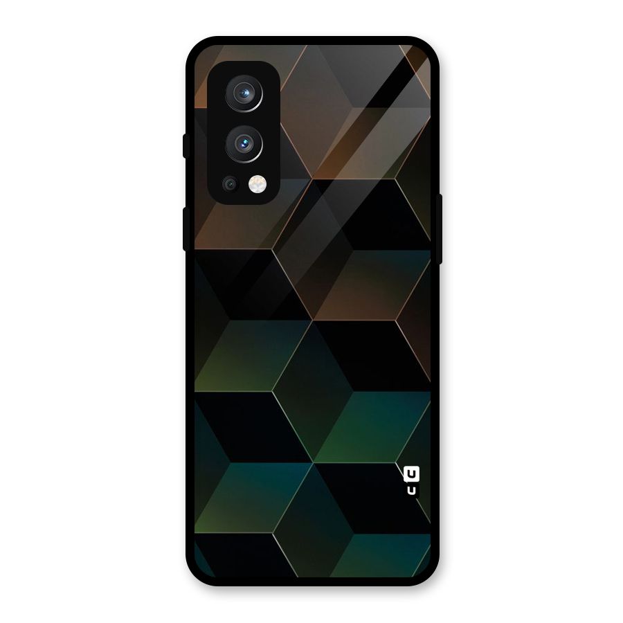 Hexagonal Design Glass Back Case for OnePlus Nord 2 5G