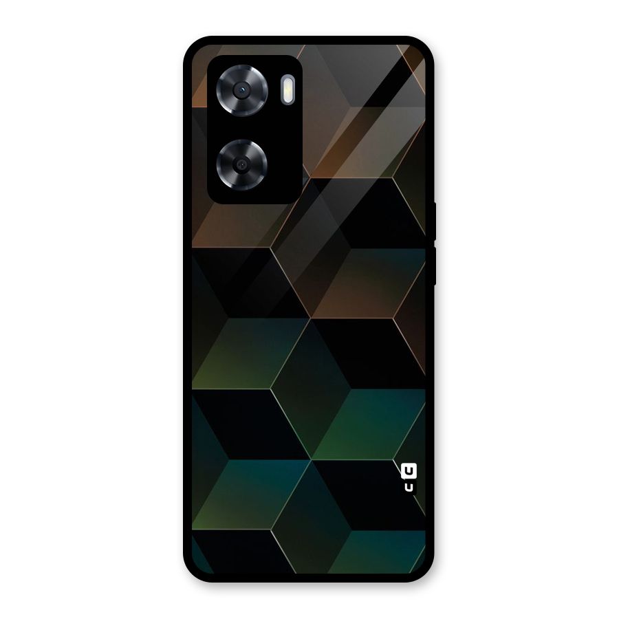 Hexagonal Design Glass Back Case for Oppo A57 2022