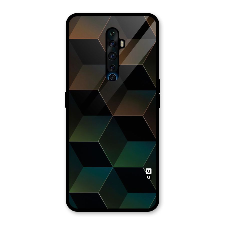 Hexagonal Design Glass Back Case for Oppo Reno2 F