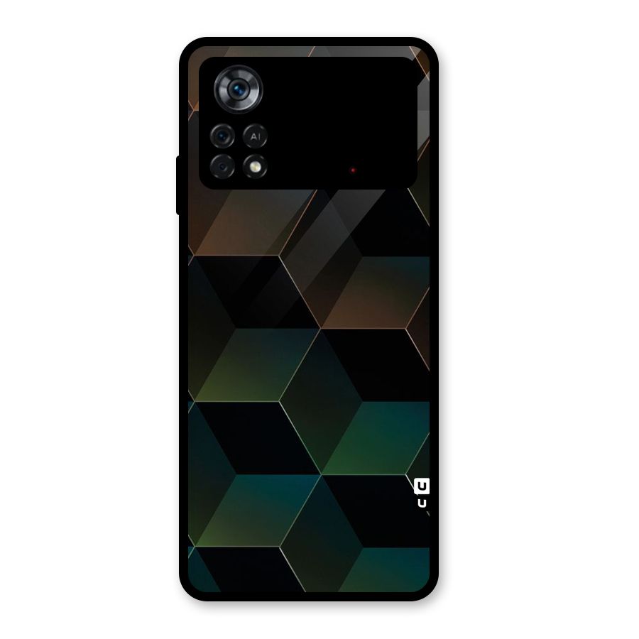 Hexagonal Design Glass Back Case for Poco X4 Pro 5G