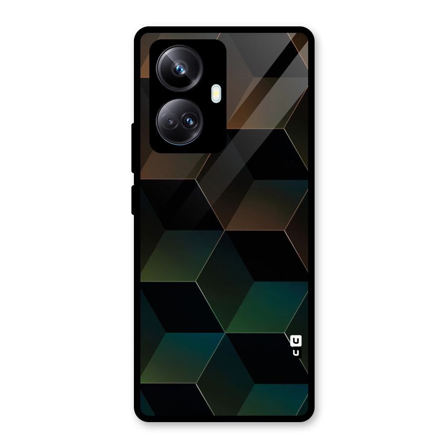Hexagonal Design Glass Back Case for Realme 10 Pro Plus