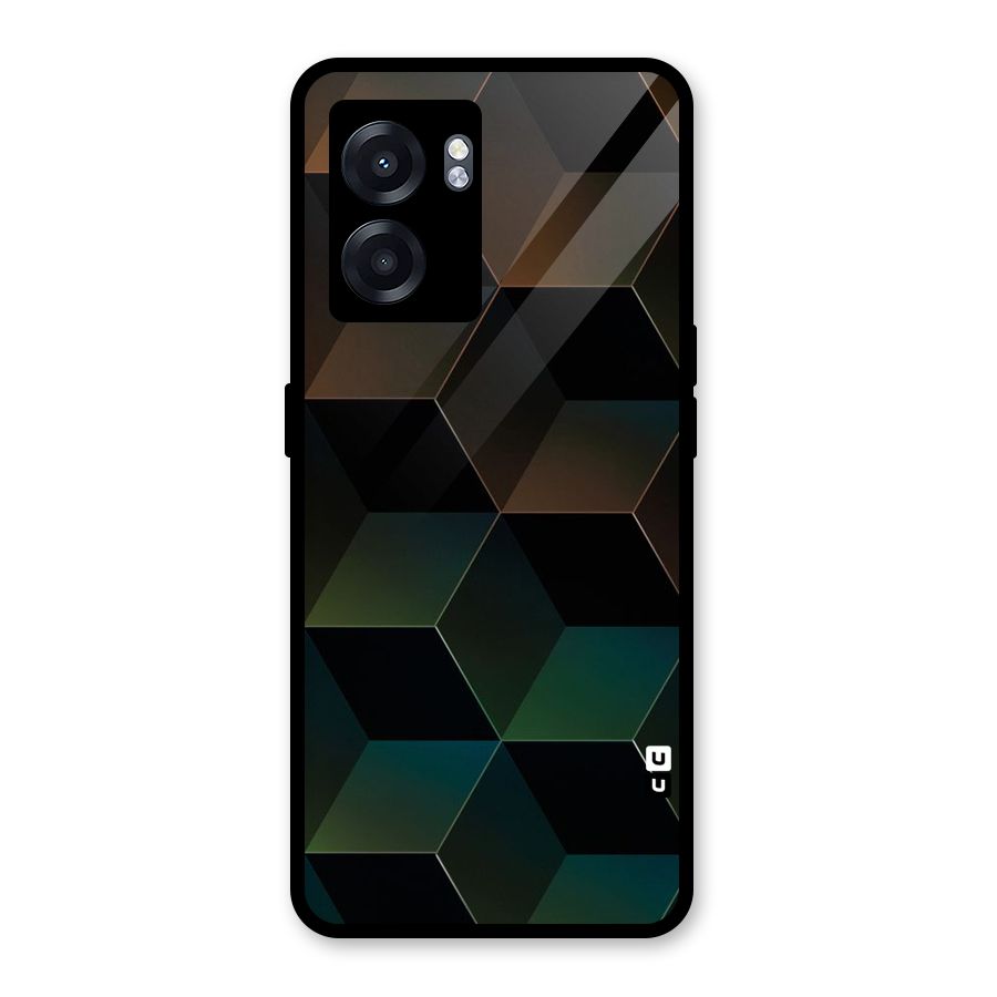 Hexagonal Design Glass Back Case for Realme Narzo 50 5G