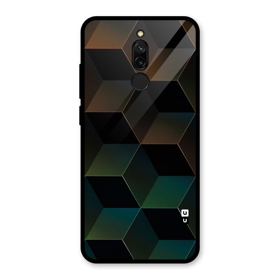 Hexagonal Design Glass Back Case for Redmi 8