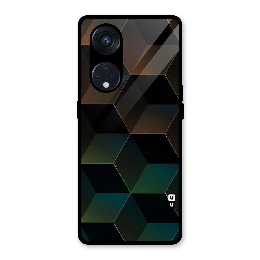 Hexagonal Design Glass Back Case for Reno8 T 5G